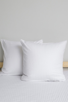 Наволочка из страйп-сатина Комфорт белый